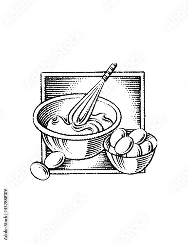 bowl of meringue and eggs