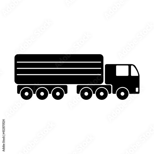 Black silhouette icon wagon. Vector flat illustration