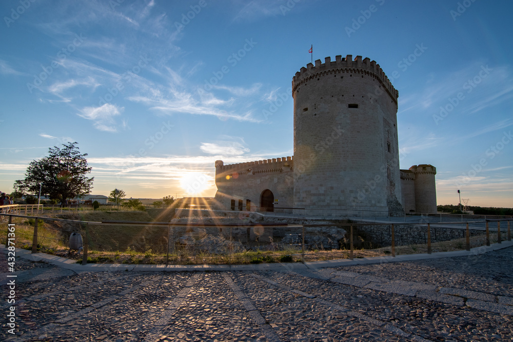 Castle of Arevalo at sunset located in the province of Avila, Spain