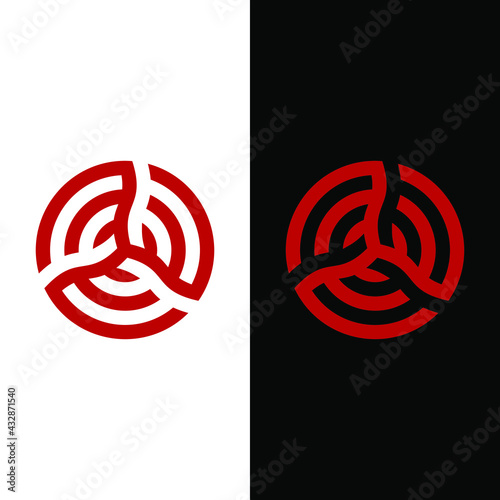 Geometric triskelion abstract circle graphic shape symbol photo