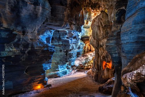 Blue cave in tak province, Thailand.