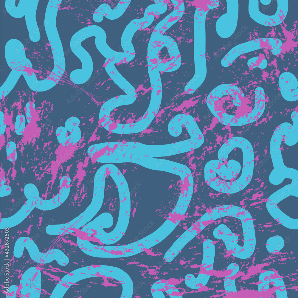Grunge geometric pattern for girls, boys, fashion textile, sport clothes. Urban modern design with curved shape, spray paint elements. Grunge geometric pattern for girls, boys, fashion textile, sport clothes. Urban modern design with curved shape, spray paint elements.
