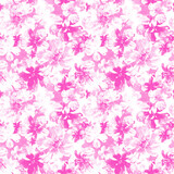 Pink watercolor flowers all over seamless floral pattern. 