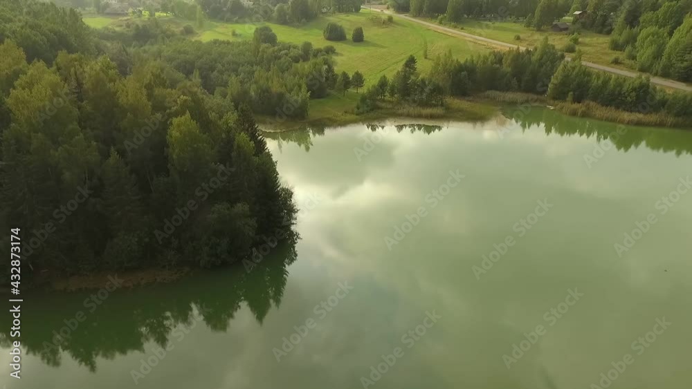 Calm embankments of Emajõgi River in Spring Time, Estonia - Aerial Calm embankments of Emajõgi River in Spring Time, Estonia - Aerial