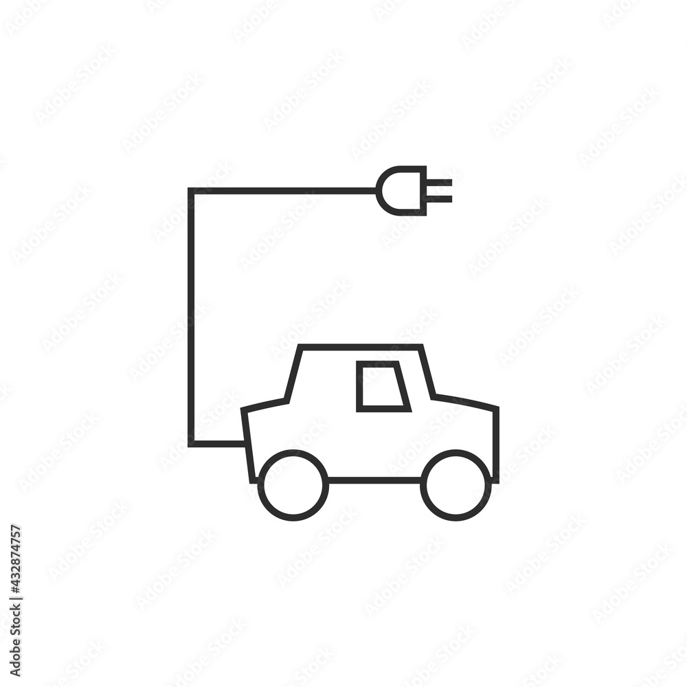 Electro Car Icon. Vector Illustration