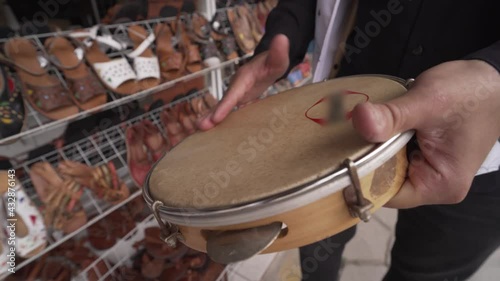 Musician playing the drums
