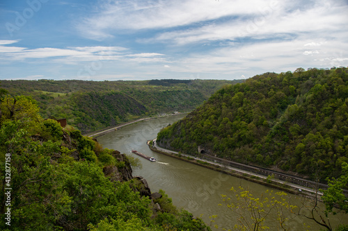 The view from the Loreley rock into the Rhine valley
