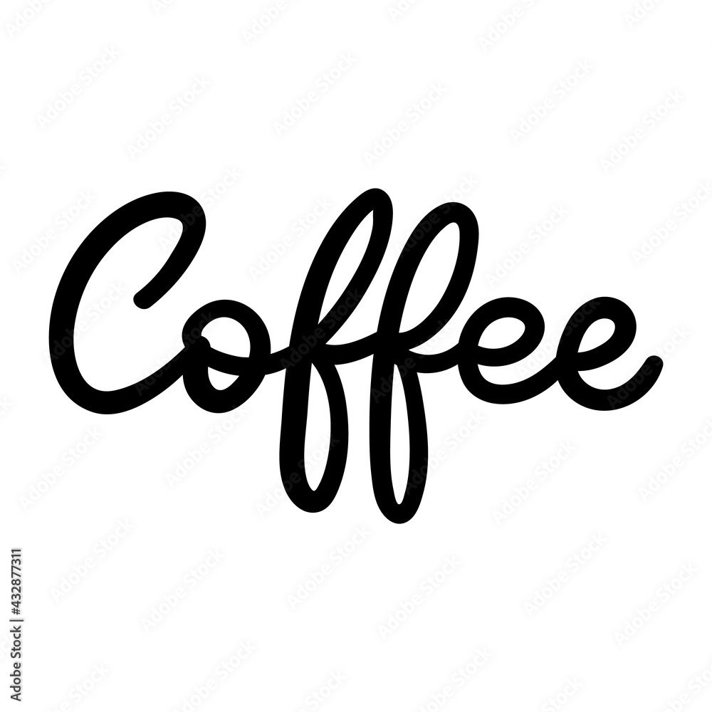 Fototapeta premium Coffee handwriting calligraphy isolated on white background , Vector Illustration EPS 10