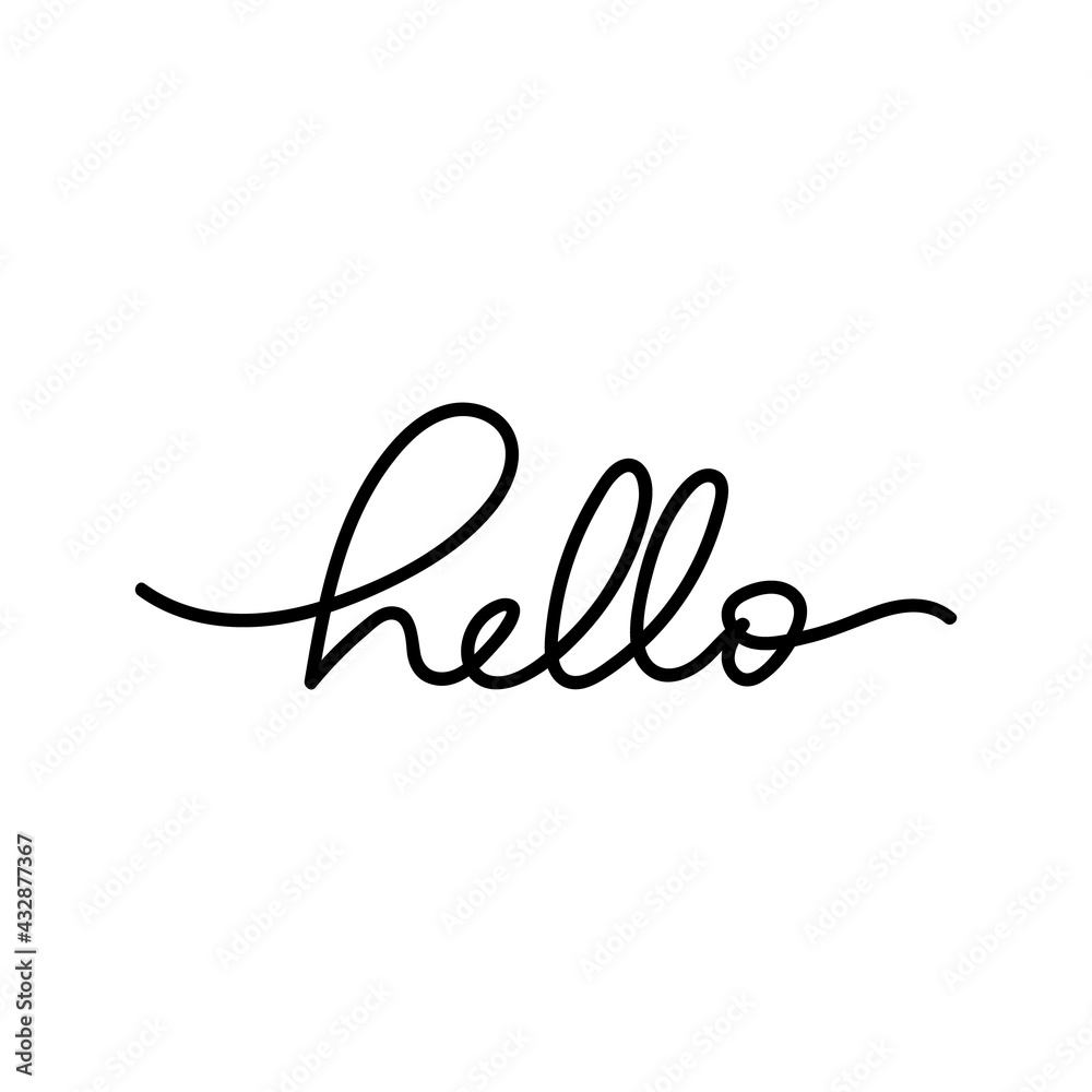 Fototapeta premium hello handwriting calligraphy isolated on white background , Vector Illustration EPS 10