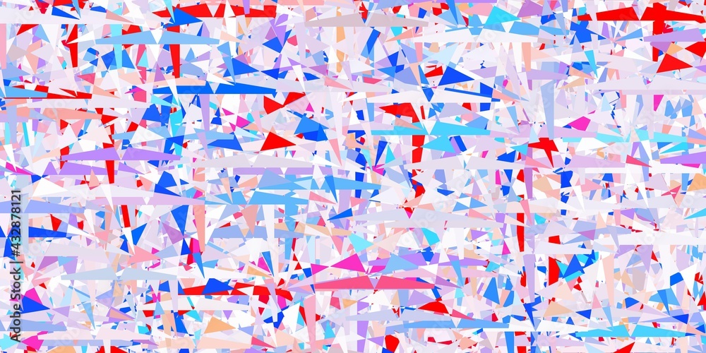 Naklejka premium Light Blue, Red vector backdrop with lines, triangles.