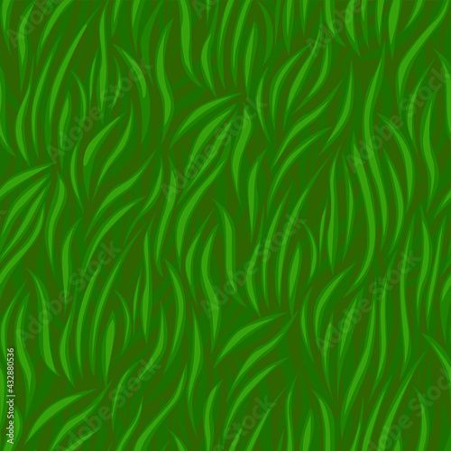 Grass seamless pattern, texture green grass waves for wallpaper ui game.