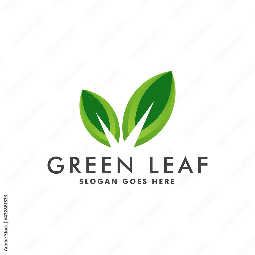 Green leaf logo design template vector illustration Green leaf logo design template vector illustration