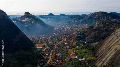 Aerial shot of the beautiful Idanre Town in Ondo State captured in Nigeria