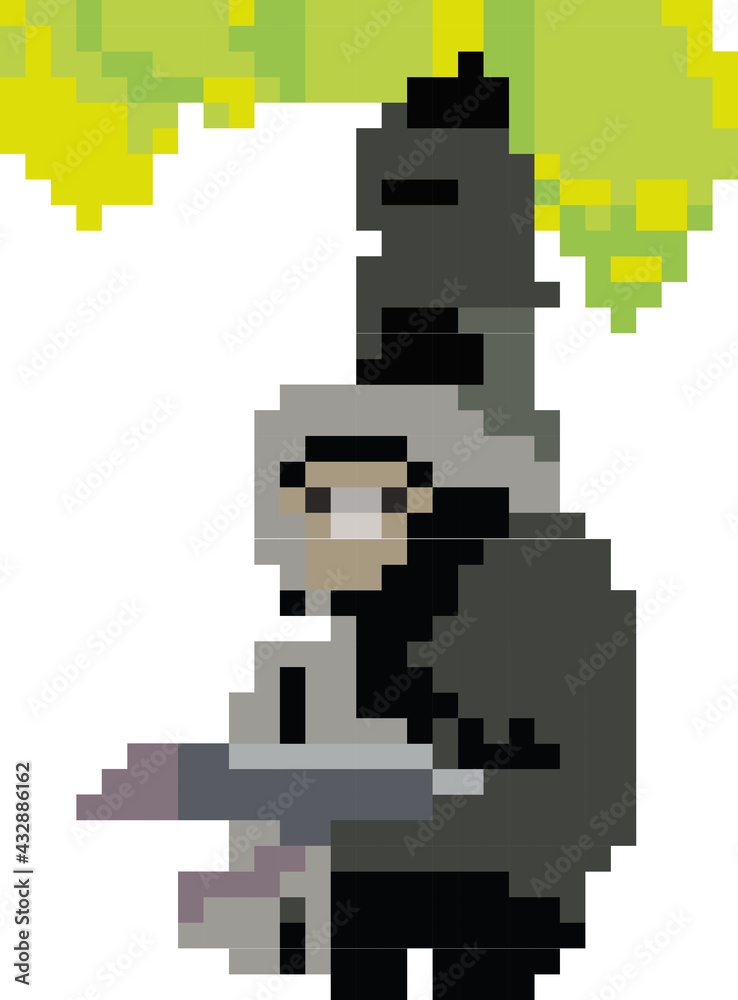 Fototapeta premium siamang pixel art