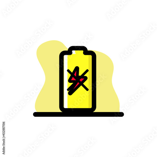 Battery Not Charging Conceptual Vector Icon Illustration Design