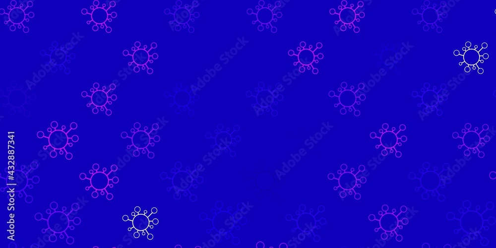 Light purple, pink vector template with flu signs. Light purple, pink vector template with flu signs.
