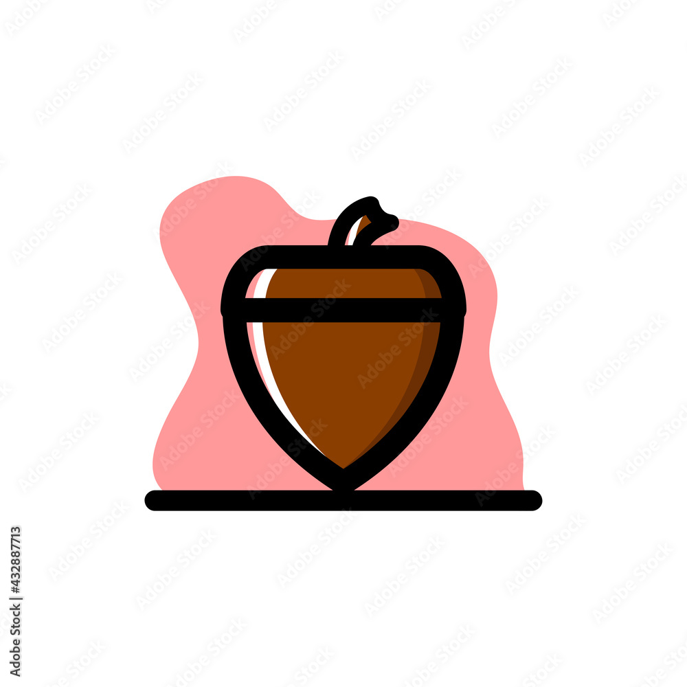 Obraz premium Conceptual Acorn Vector Illustration Design Icon