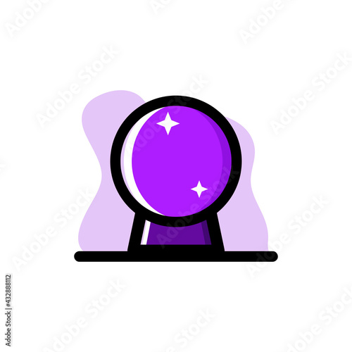 Crystal Magic Ball Conceptual Vector Icon Illustration Design