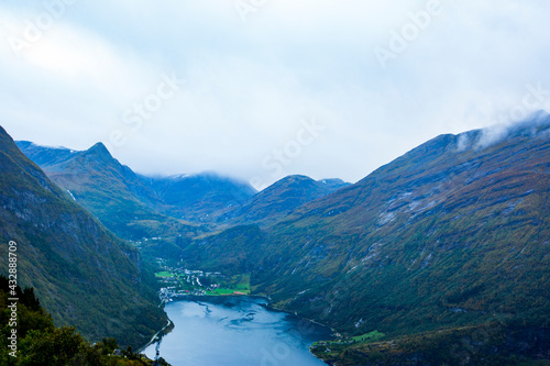 Autumn landscape in Geiranger, South of Norway