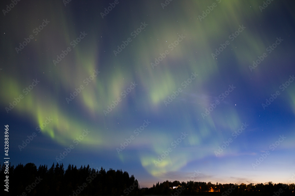 Obraz premium Northern lights in Kiruna, Lapland, Northern Sweden