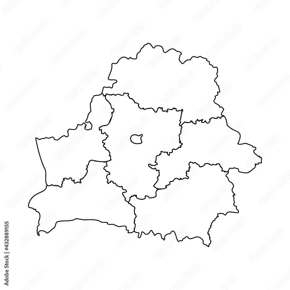 Doodle Map of Belarus With States