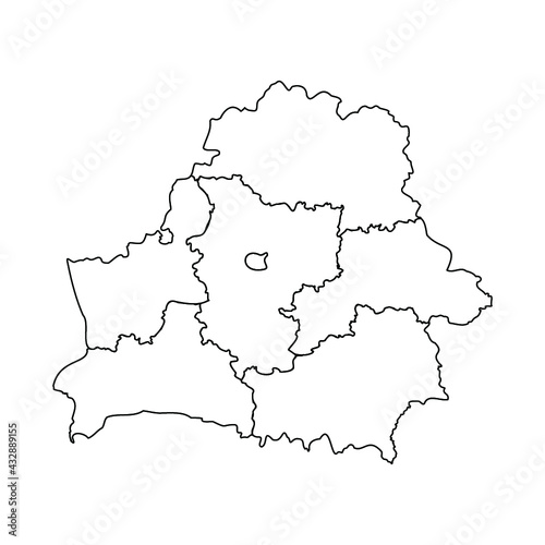 Doodle Map of Belarus With States