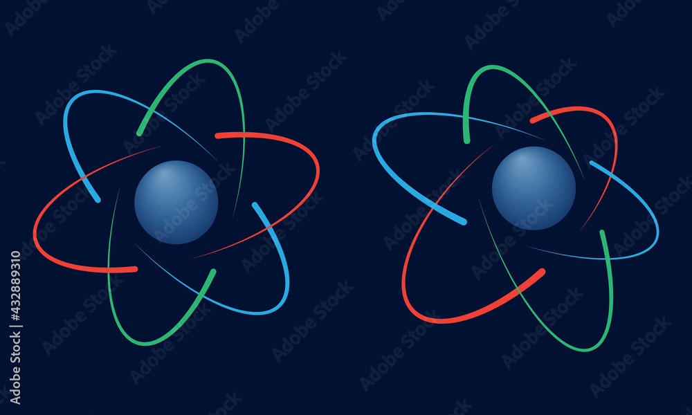 Abstract technology sign with sphere and atomic structure.