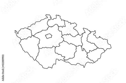 Doodle Map of Czech Republic With States