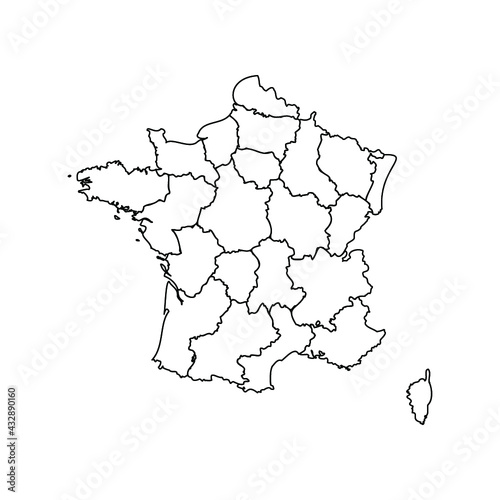 Doodle Map of France With States