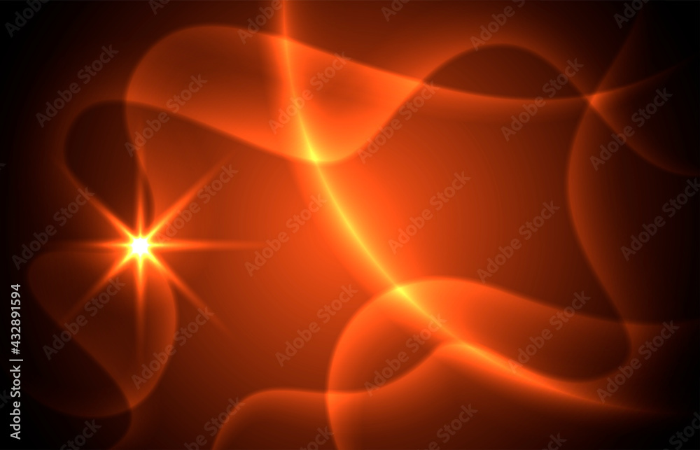 Fototapeta premium Abstract fantastic background with smooth lines in red tones.