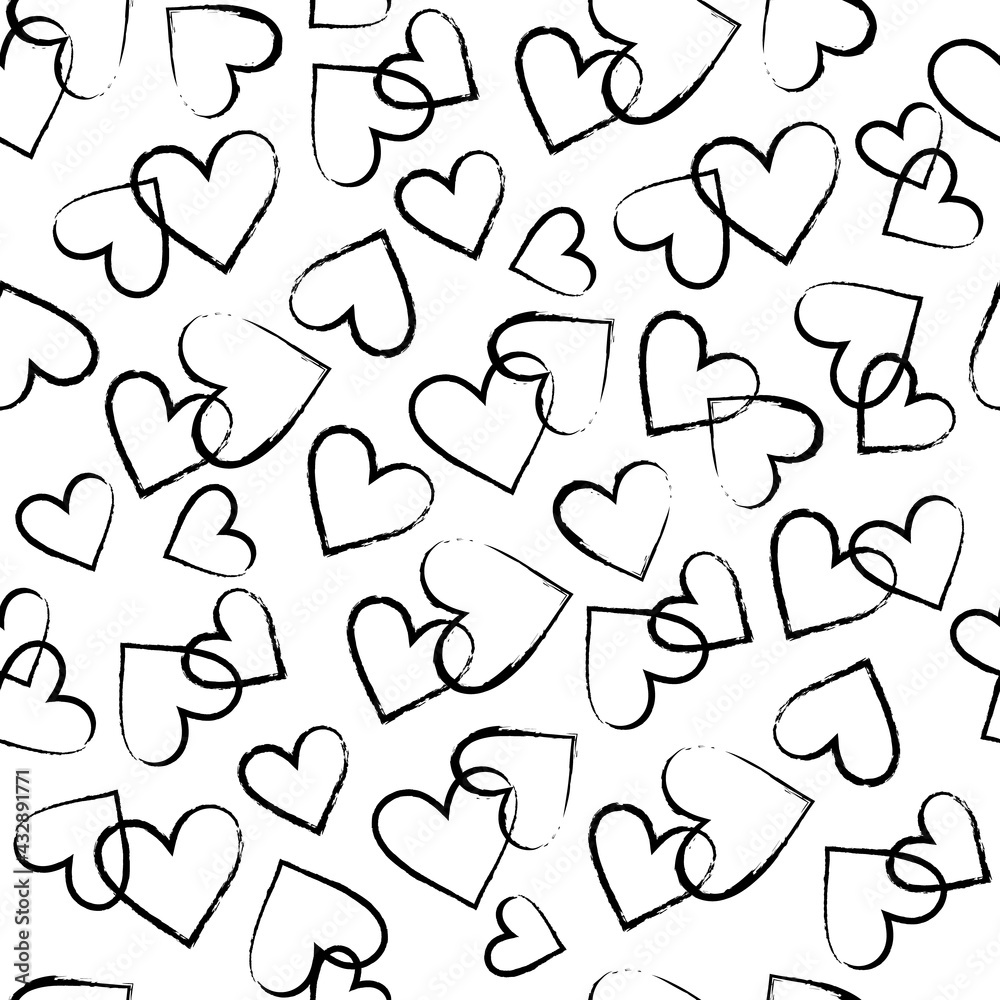 Vector pattern of funny hearts for decoration Vector pattern of funny hearts for decoration