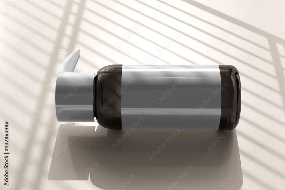 Isolated Amber Glass Pump Bottle Rendering Isolated Amber Glass Pump Bottle Rendering