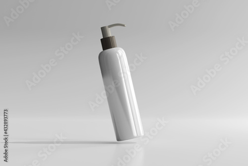 Isolated Cosmetic Pump Bottle 3D Rendering