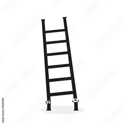 Vector icon of broken ladder