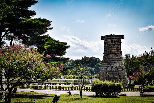 韓国、慶州の公園の情景