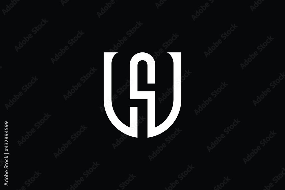 US logo letter design on luxury background. SU logo monogram initials letter concept. US icon logo design. SU elegant and Professional letter icon design on black background. U S SU US