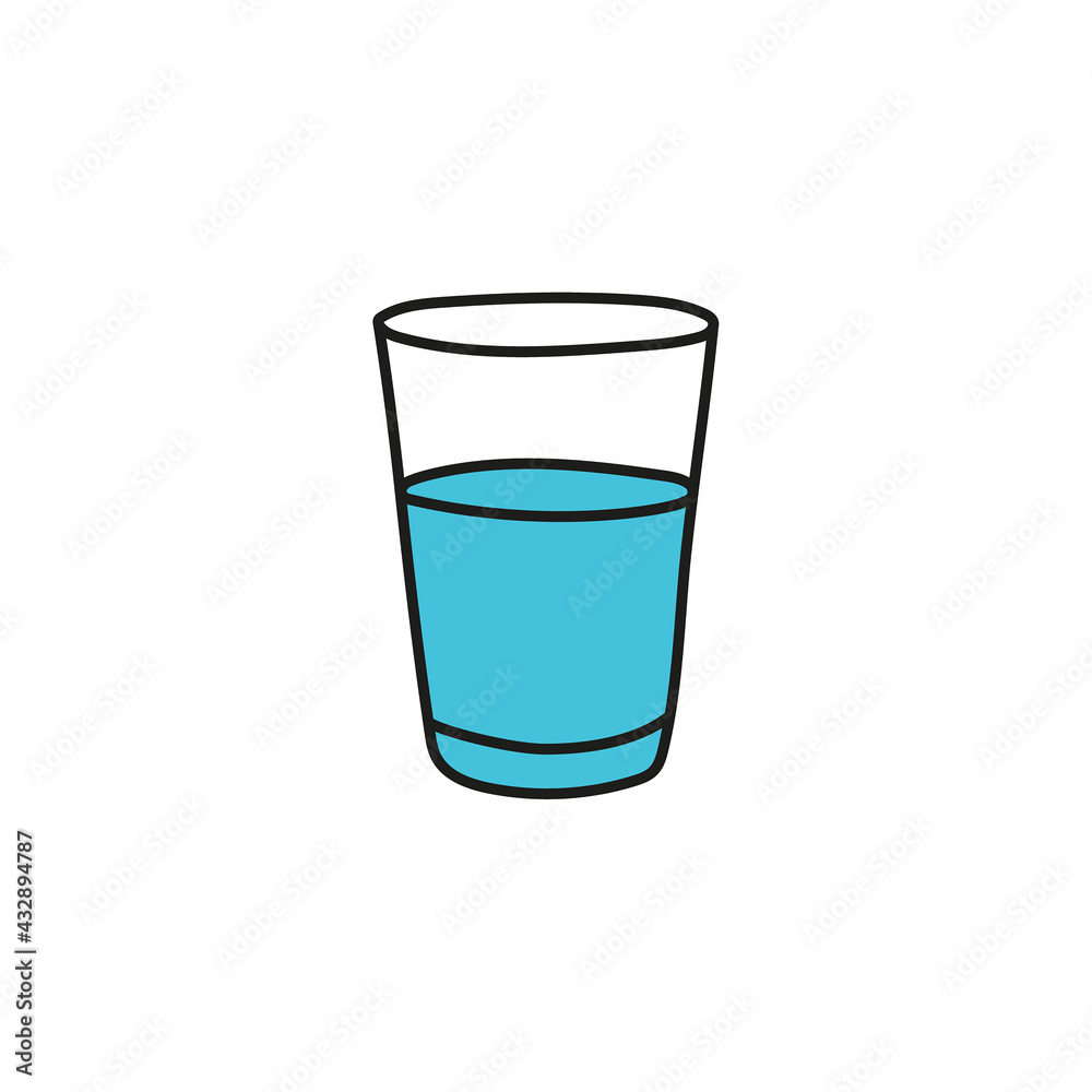 Vector sketch of hand drawn glass