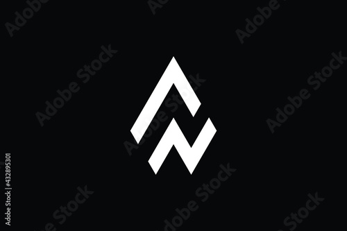 AN logo letter design on luxury background. NA logo monogram initials letter concept. AN icon logo design. NA elegant and Professional letter icon design on black background. AN NA