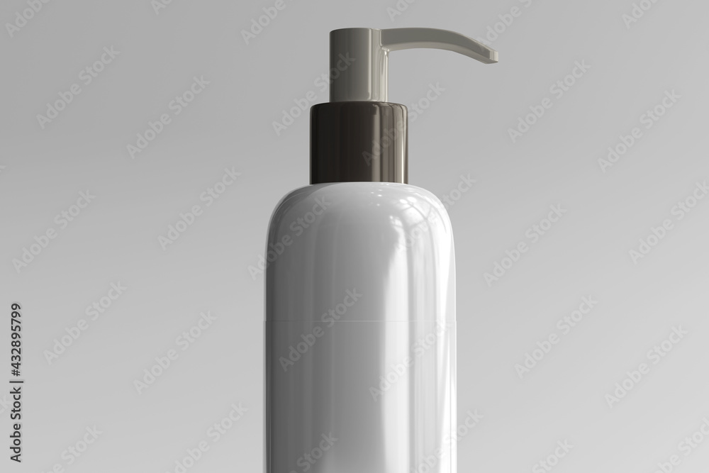 Isolated Cosmetic Pump Bottle 3D Rendering