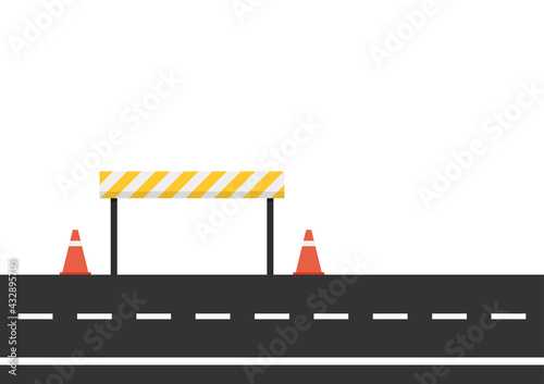 Barricade block vector. fence vector. wallpaper. free space for text. Road cone vector. Road side vector.