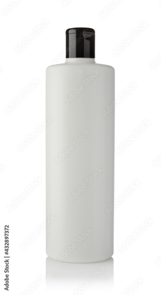 White plastic perfum bottle isolated. White plastic perfum bottle isolated.