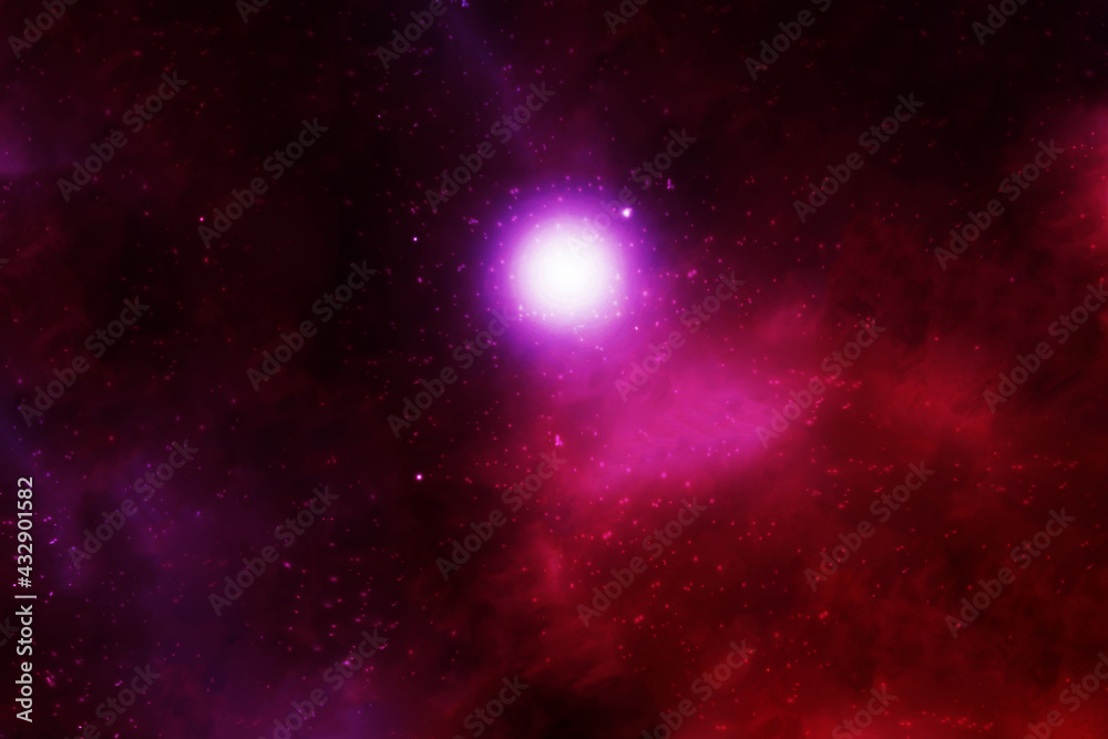 Bright red space nebula. Elements of this image were furnished by NASA.