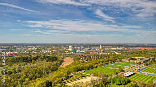 Blick Richtung Kraftwerk Ruhleben, Berlin Spandau, Mai 2021