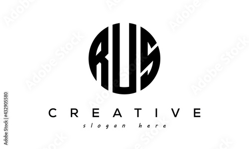  Letters RUS creative circle logo design vector