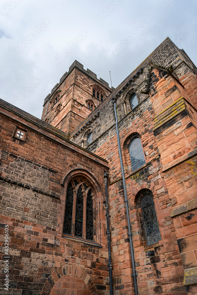 Carlisle Cathedral building in the city of Carlisle, Cumbria, UK