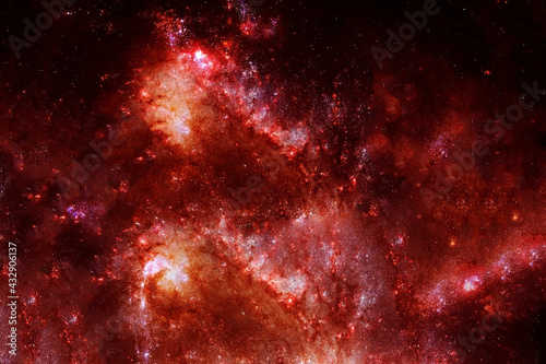 Fiery galaxy, on a dark background. Elements of this image were furnished by NASA.
