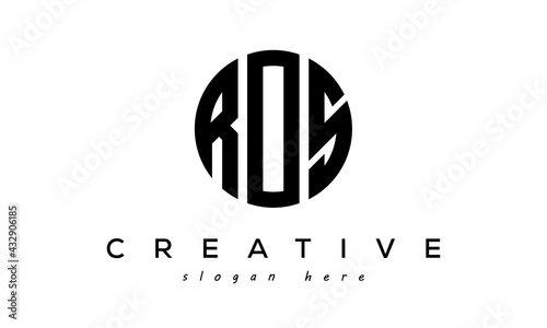  Letters ROS creative circle logo design vector