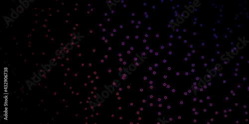Dark Blue, Red vector background with colorful stars.