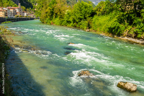 View on the Brenta river from Valstagna, Vicenza - Italy photo