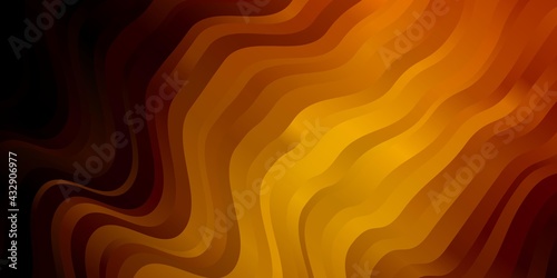 Dark Orange vector backdrop with curves.